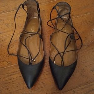 Aquazzura lace up flats